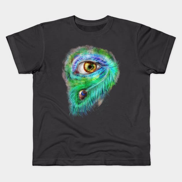 Peacock Kids T-Shirt by Jarrodjvandenberg